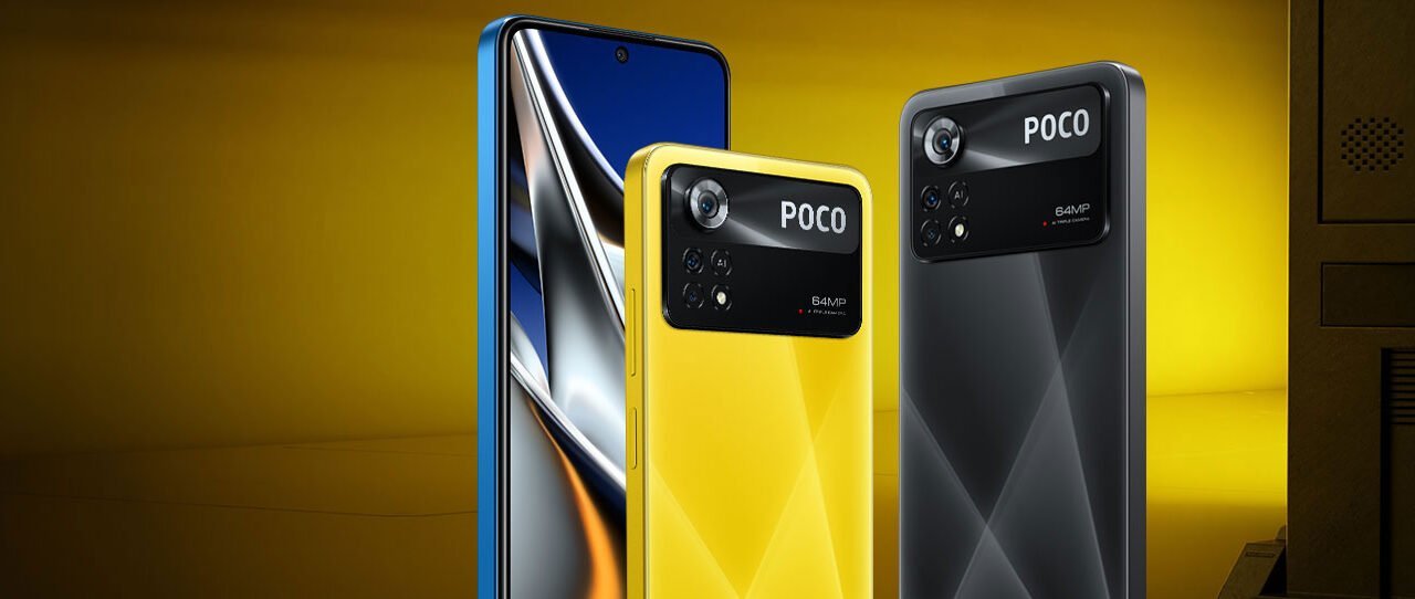 The image shows the poco x4 that comes 5G Phones Under 15000