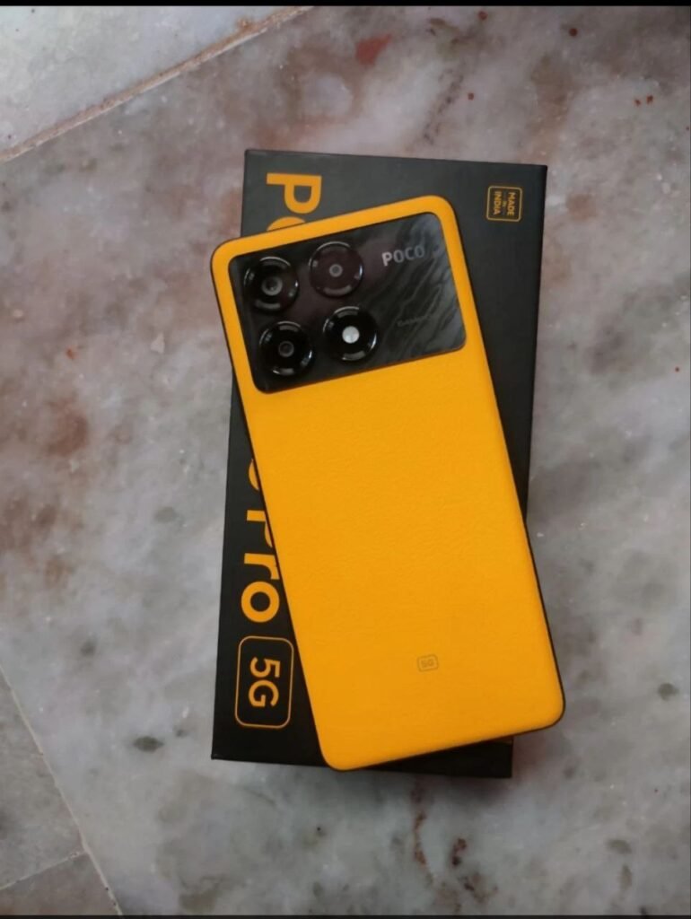 The image shows the poco X6 pro that is among the 2nd of  Latest 5G Phones Under 25000