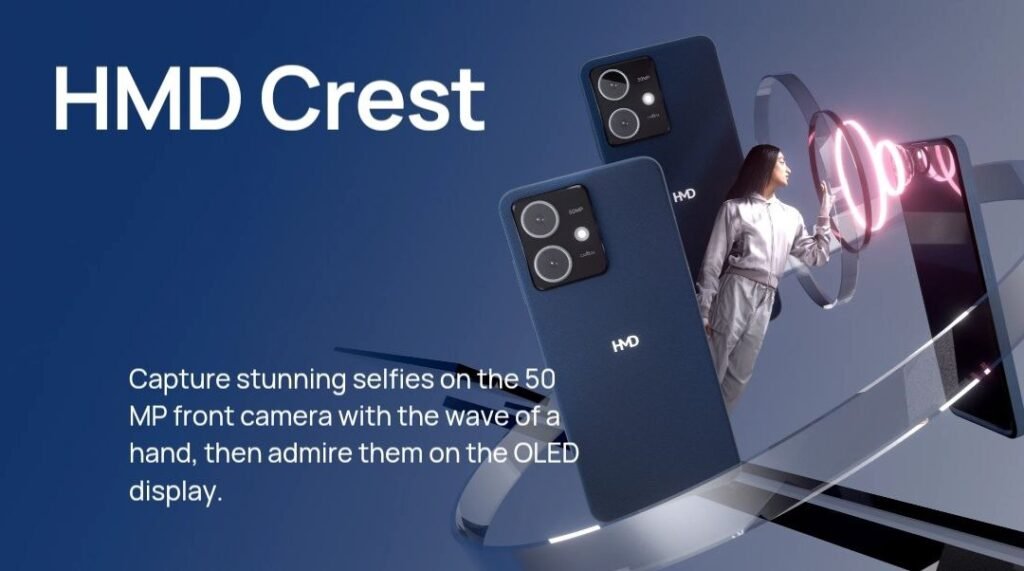 The image shows the selfie camera of HMD Crest and HMD Crest Max