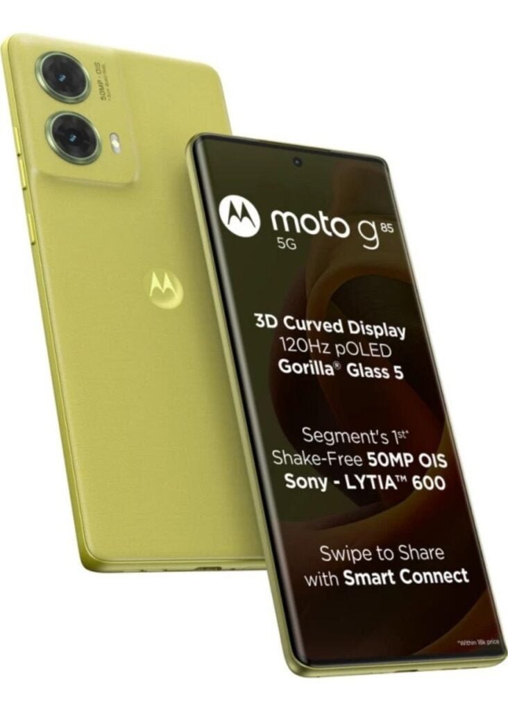 The image shows the Motorola G85