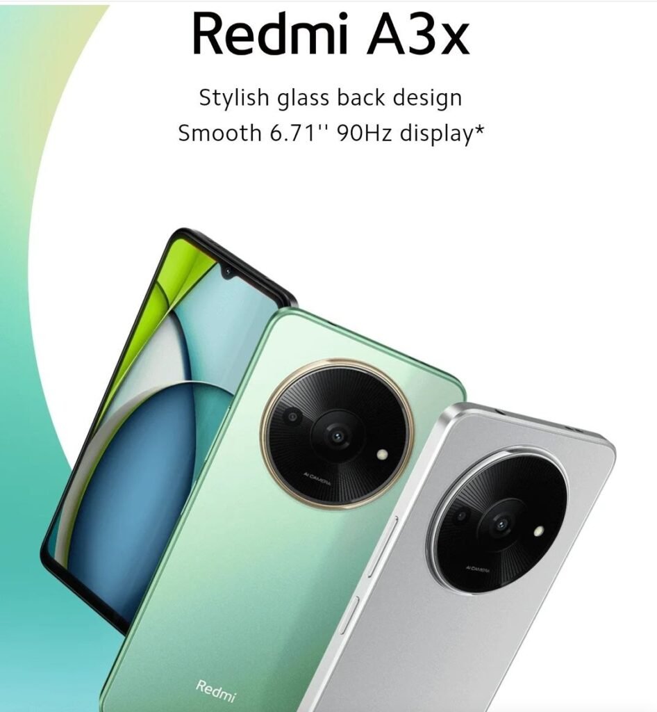 The image shows the Redmi A3x display and camera module