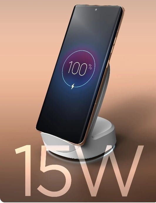 The image shows the 15 w reverse charging of Motorola edge 50 