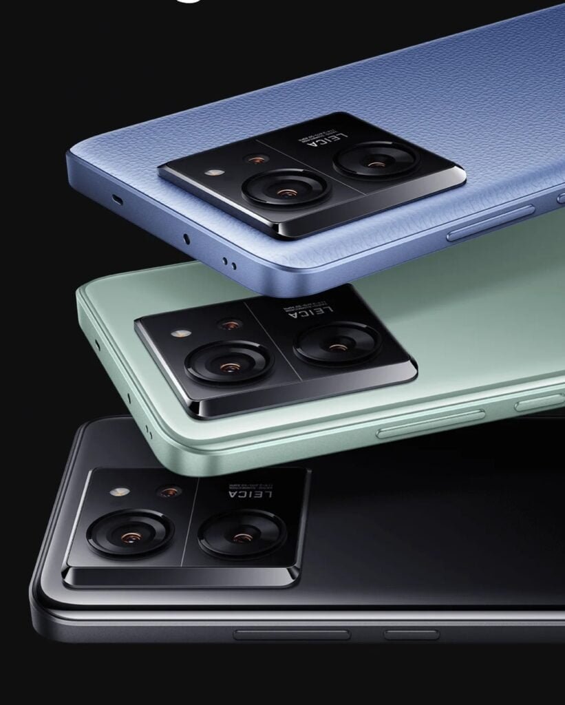 The image shows Xiaomi 13T  design and various colour