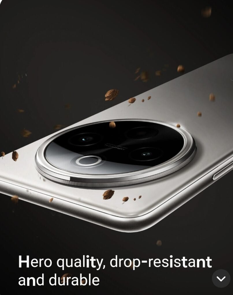 The image shows the Vivo Y300 Pro camera design and durability