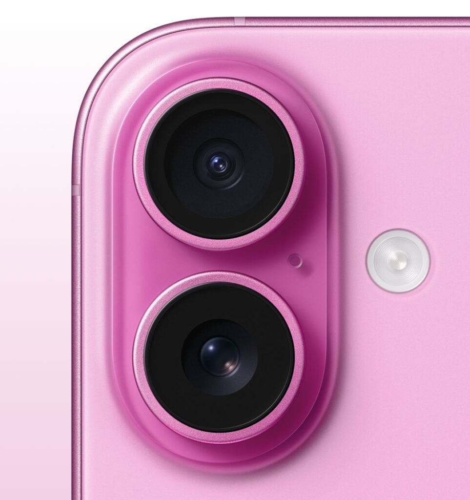 The image shows the camera design of iphone 16