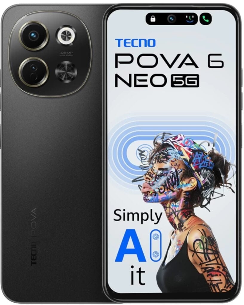 The image shows the TECNO POVA 6 NEO 5g